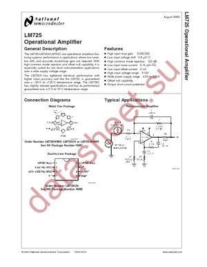 LM725CN/NOPB datasheet  